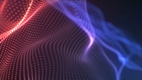 Big data wave of particles. Futuristic neon glowing surface. Stock Footage 112107185