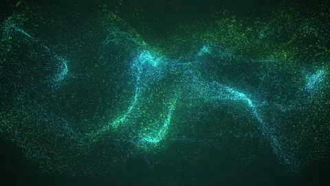 Big data wave of particles. Futuristic neon glowing surface. Stock Footage 112220193