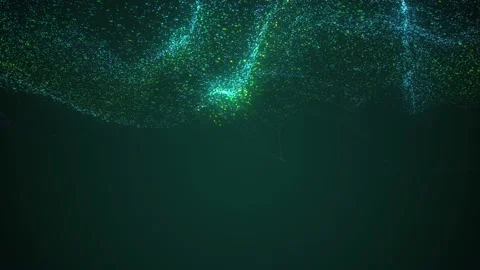 Big data wave of particles. Futuristic neon glowing surface. Video stock 112234958
