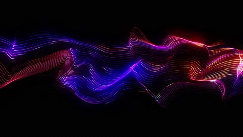 Big data wave of particles. Futuristic neon glowing surface. 스톡 동영상 112255297