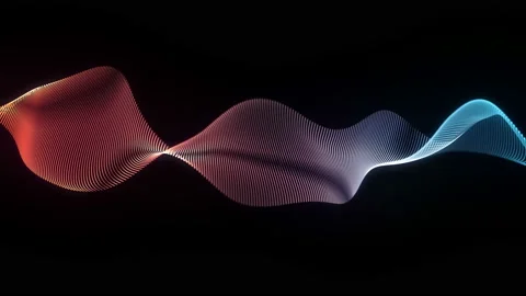 Big data wave of particles. Futuristic neon glowing surface. Stock Footage 112285595