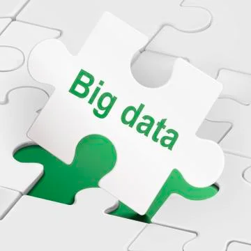 Big data on white puzzle pieces Illustrazione stock