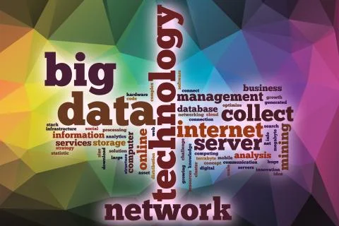 Big data word cloud with abstract background 스톡 일러스트