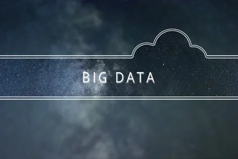 BIG DATA word cloud Concept. Space background. Foto stock