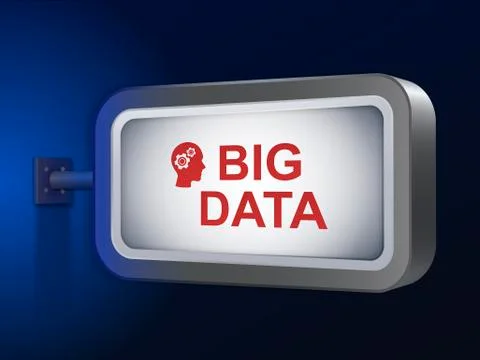 Big data words on billboard Stock Illustration