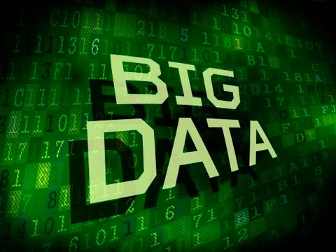 Big data words isolated on digital background Stock Illustration
