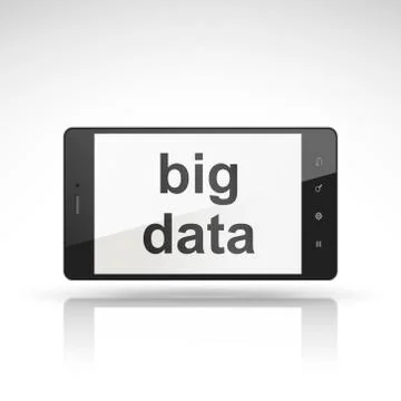 Big data words on mobile phone Stock Illustration