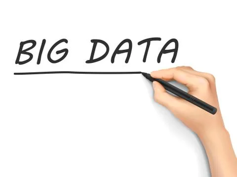 Big data words written by hand Illustrazione stock