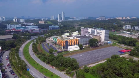 Big Datacenter campus quantum computer for Ai. Tremendous aerial view drone Stock Footage 331493018