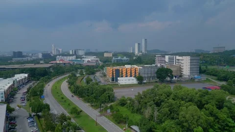 Big Datacenter campus quantum computer for Ai. Nice aerial view drone Stock Footage 331493725