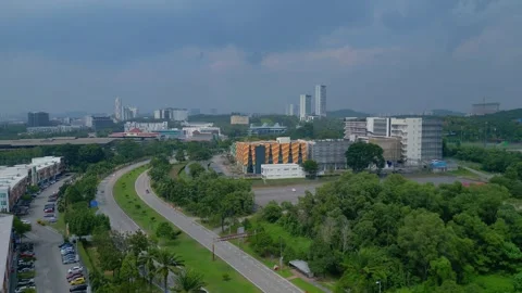 Big Datacenter campus quantum computer for Ai. Smooth aerial view drone Stock Footage 331577985