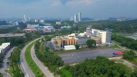 Big Datacenter campus quantum computer for Ai. Unique aerial view drone Stock Footage 331579151