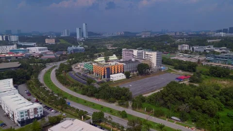 Big Datacenter campus quantum computer for Ai. Unique aerial view drone Stock Footage 344602366