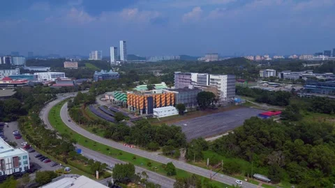 Big Datacenter campus quantum computer for Ai. Lovely aerial view drone Stock Footage 344603662