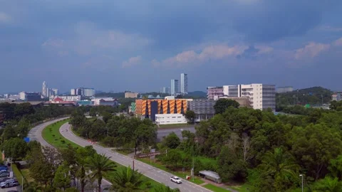 Big Datacenter campus quantum computer for Ai. Fabulous aerial view drone Stock Footage 344603905