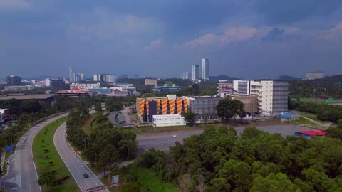 Big Datacenter campus quantum computer for Ai. Majestic aerial view drone Stock Footage 344607143