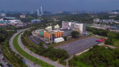 Big Datacenter campus quantum computer for Ai. Nice aerial view drone Stock Footage 344612008