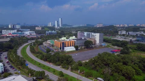 Big Datacenter campus quantum computer for Ai. Great aerial view drone Stock Footage 344617247
