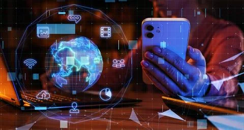 Big date. Concept Data storage, world wide web, media, internet, cloud storage Stock Photos