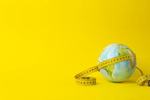 Big date, research, study, distances, measurements and size concept. Earth globe Stock Photos