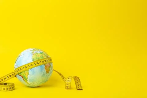 Big date, research, study, distances, measurements and size concept. Earth globe Stock Photos