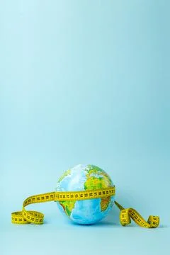 Big date, research, study, distances, measurements and size concept. Earth globe Stock Photos