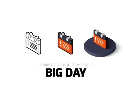 Big day icon in different style Stock Illustration