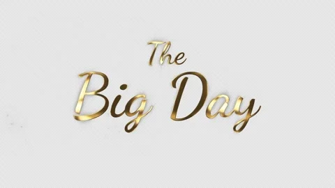 The Big Day title animation. The Big Day intro. The Big Day of text reveal. Stock Footage 321103591