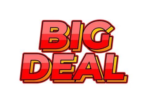 Big deal. Text effect in red color Stock Illustration
