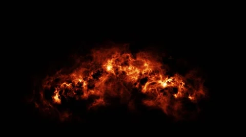 Big Detailed Fire on a Huge Scale Burning Flames on a Black Background Stock Footage 58450464