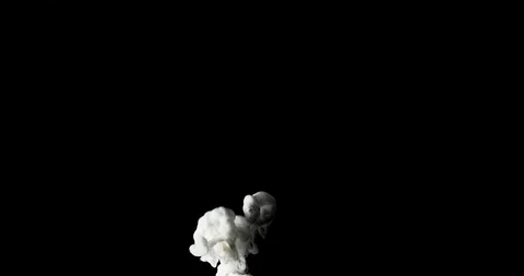 Big detailed white ink cloud ascending slowly like smoke from an explosion Stock Footage 113674549