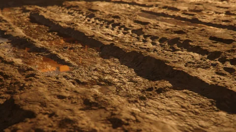 Big Digger With Brown Mud Stock Footage 61167015