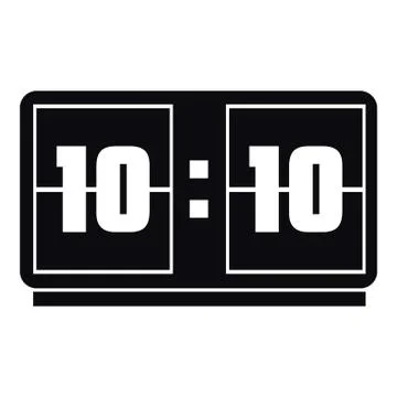 Big digital clock icon, simple style Illustrazione stock