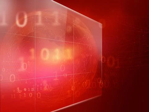 Big digital screen with connection lines and binary codes concept series Stock Illustration