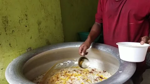 Big dinner cooking rice Video stock 228836013