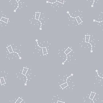 Big dipper constellation line seamless pattern Stock Illustration