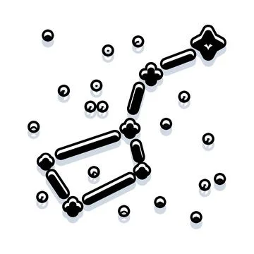 Big dipper constellation mapping stars in night sky Stock Illustration
