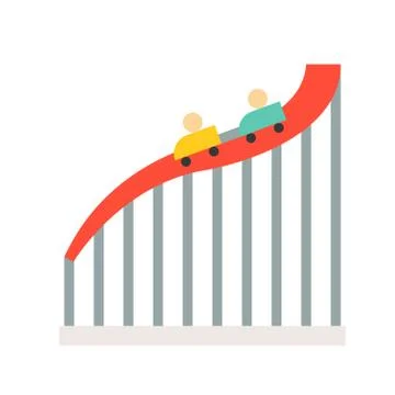 Big dipper ride vector icon, amusement park related flat style Ilustración de archivo