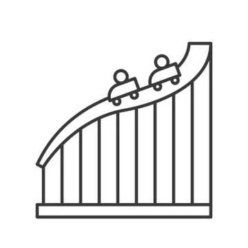 Big dipper ride vector icon, amusement park related line style Ilustración de archivo