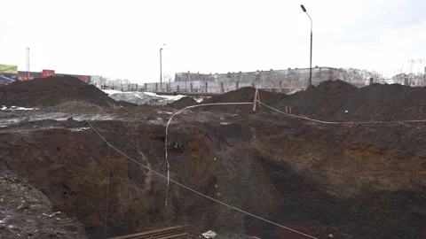 Big dirty construction pit in autumn Stock Footage 165251844