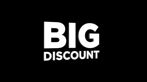 Big discount 3D text looped animation word on super discount offer Stock Footage 313656828