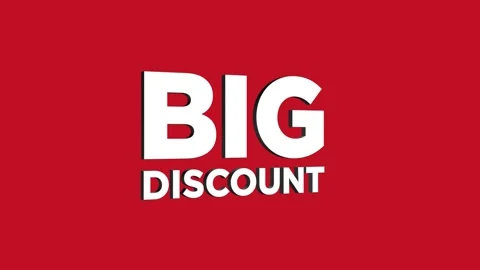 Big discount 3D text looped animation word on super discount offer Stock Footage 313656832
