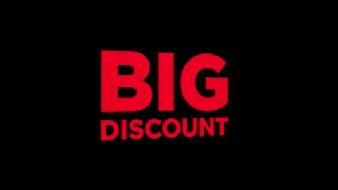 Big discount 3D text looped animation word on super discount offer Stock Footage 313657375