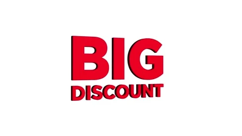 Big discount 3D text looped animation word on super discount offer Stock Footage 313657388