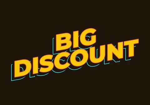 Big discount. Text effect in yellow color. 3D look Stock Illustration