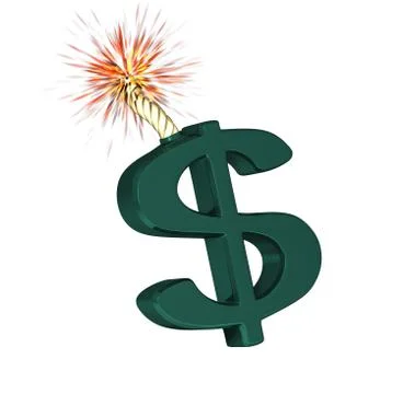 Big Dollar symbol that'll explode on a white background Stock Illustration