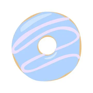 Big donut with cream glaze. Vector illustration. Stock Illustration