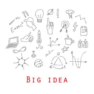 Big doodle set - Idea, business Stock Illustration