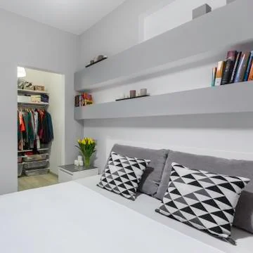 Big double bed Stock-Fotos