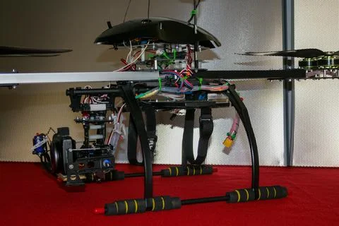 A big drone cargo transport prototype showing different electronic modules. Фото